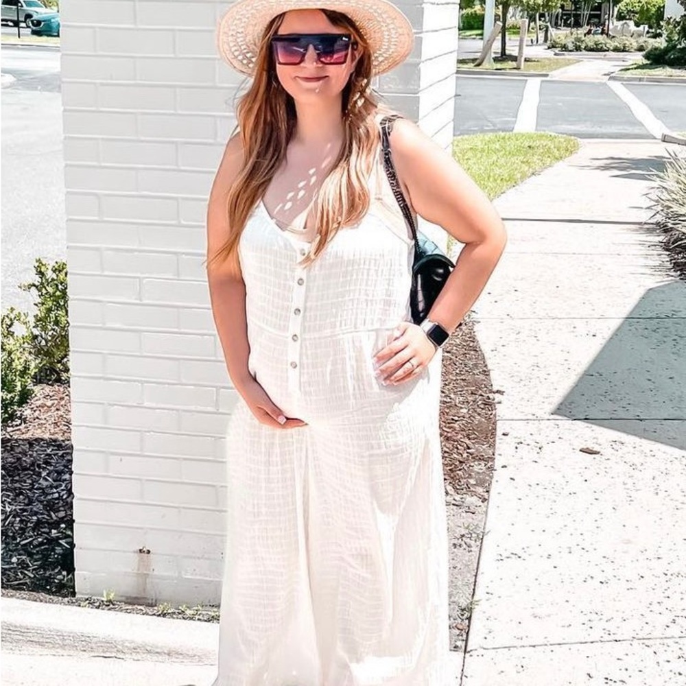 Madewell Cotton Long Pant Romper SZ L
